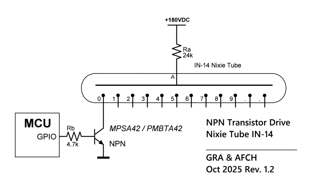 NPN Transistor Drive Nixie Tube Wiring Diagram