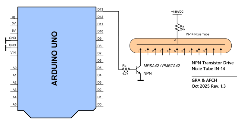 NPN Transistor Drive Nixie Tube