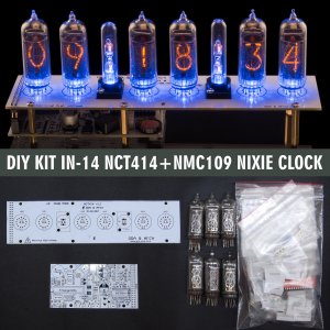 Nixie Tube Clock with IN-14 Wooden Case Vintage Tubes Retro Clock Vintage Table Clock Handmade Home Decor