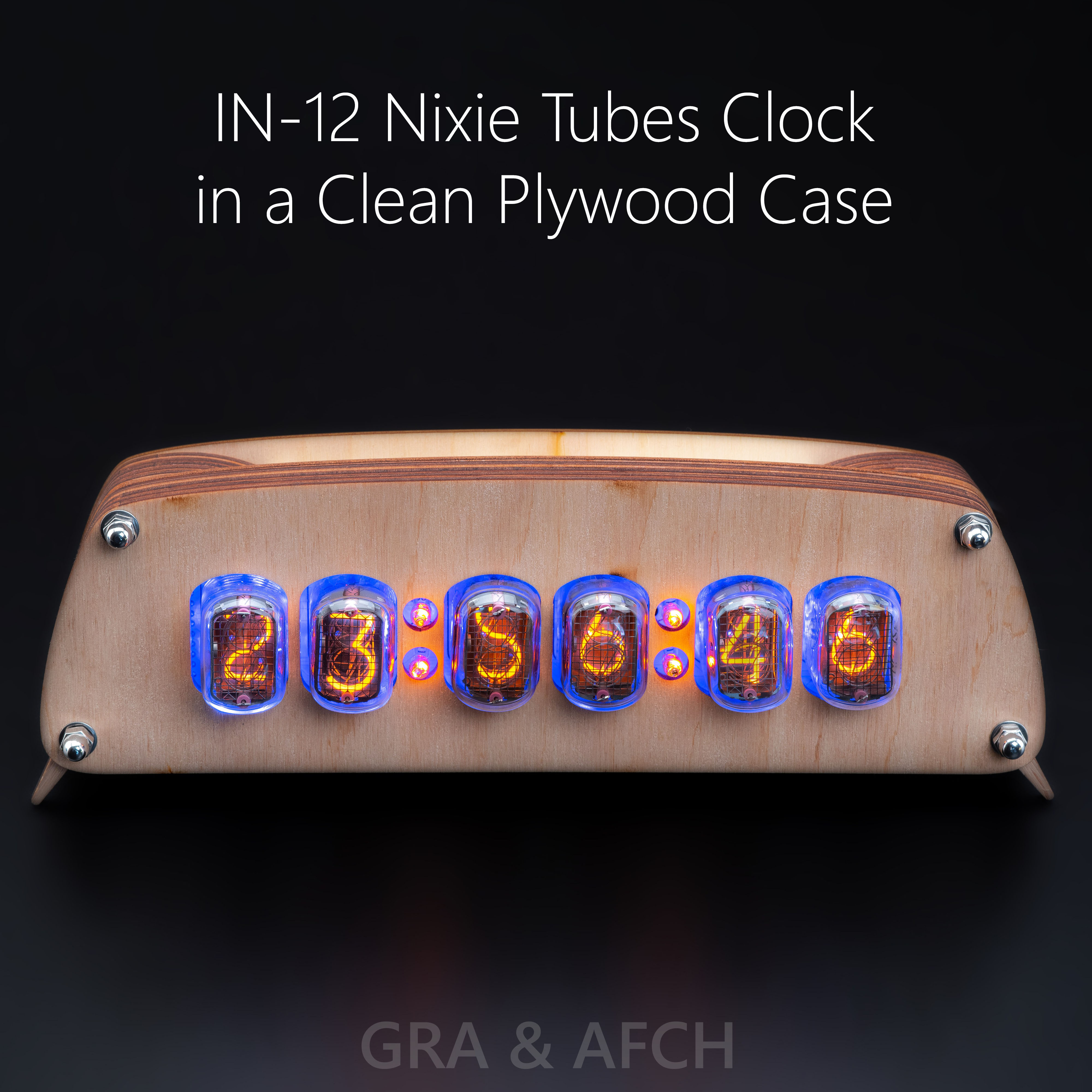 IN-12 Nixie Tubes Clock in a Clean Plywood Case [RGB, USB, Musical ...