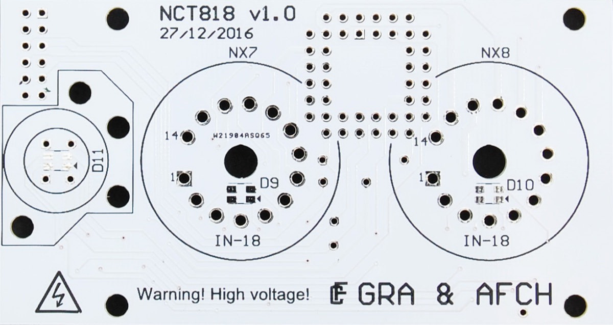 PCB Nixie tubes clock IN-18
