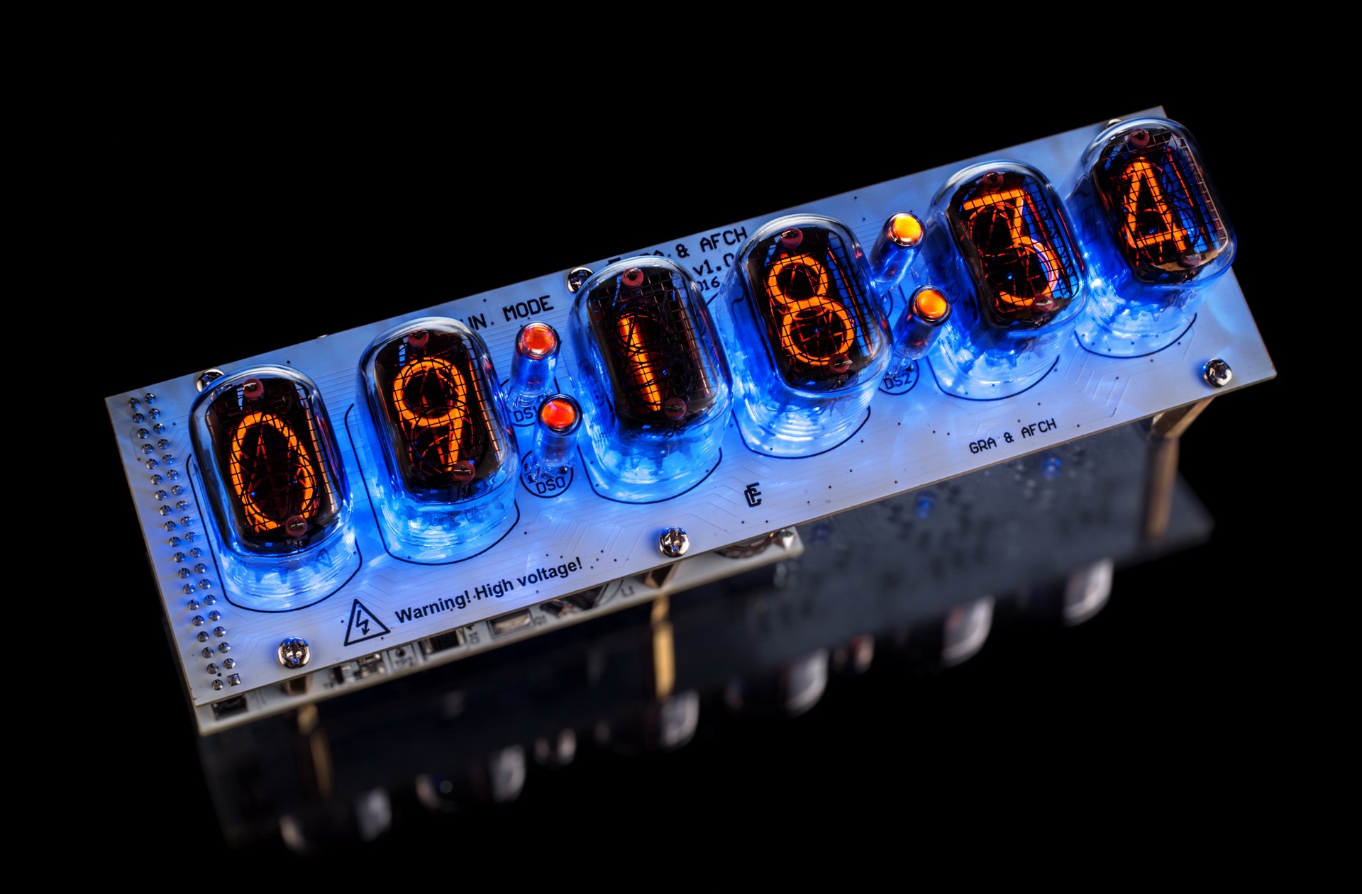 with options 12/24H Slot Machine BLACK BOARDS Details about   DIY KIT IN-4 Nixie Tubes Clock 