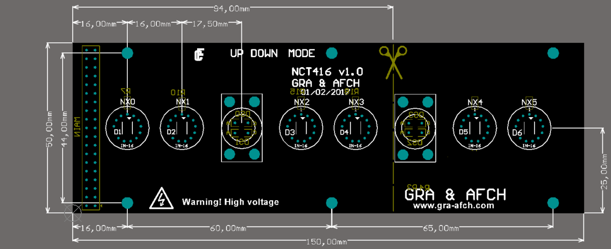 IN-16 Nixie Tubes Clock [RGB, USB, Musical] [Tubes, Power Supply] [Temp.  sensor] [SMALL TUBES] – GRA & AFCH